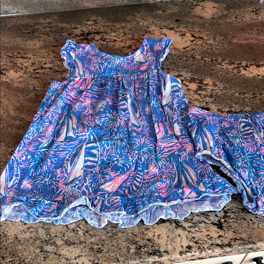 Lilly Pulitzer Blue and Pink Tropical Set